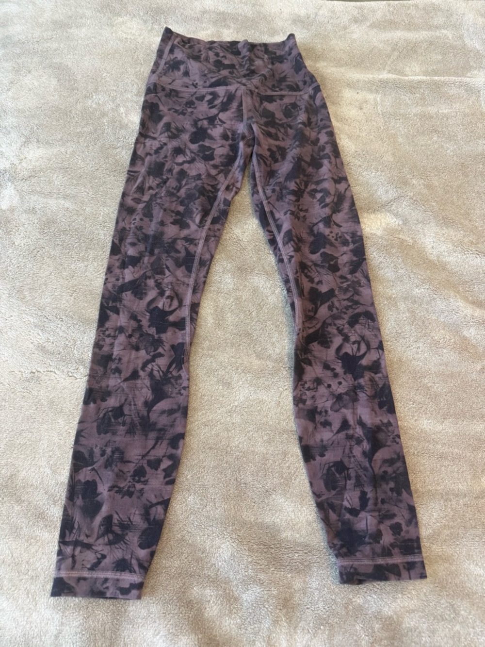 lululemon athletica Purple and Black Printed High-Rise Leggings